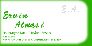 ervin almasi business card